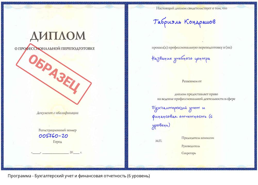 Бухгалтерский учет и финансовая отчетность (6 уровень) Новокуйбышевск