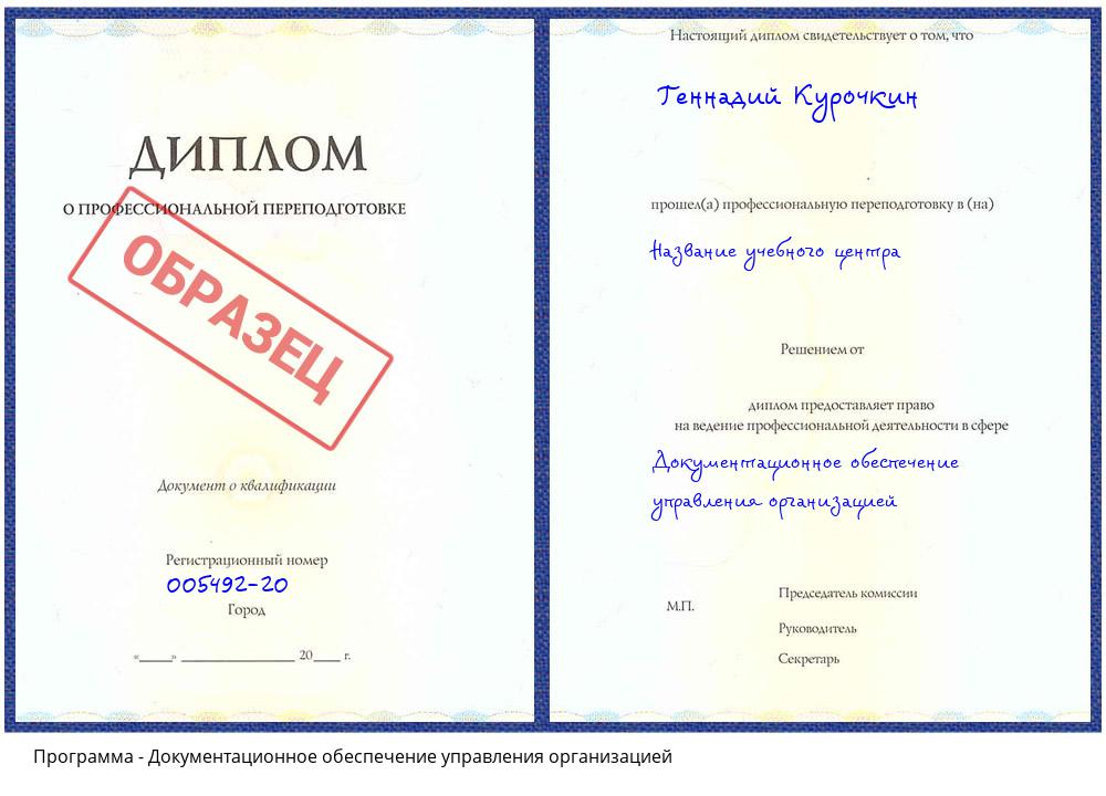 Документационное обеспечение управления организацией Новокуйбышевск