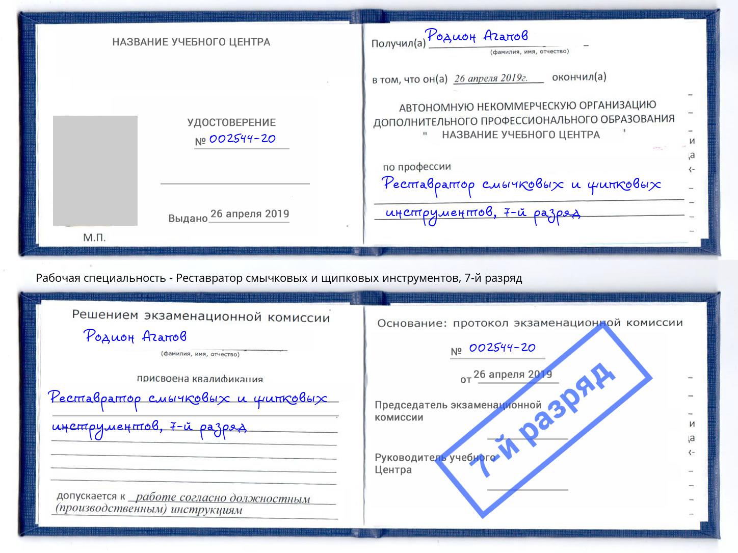 корочка 7-й разряд Реставратор смычковых и щипковых инструментов Новокуйбышевск